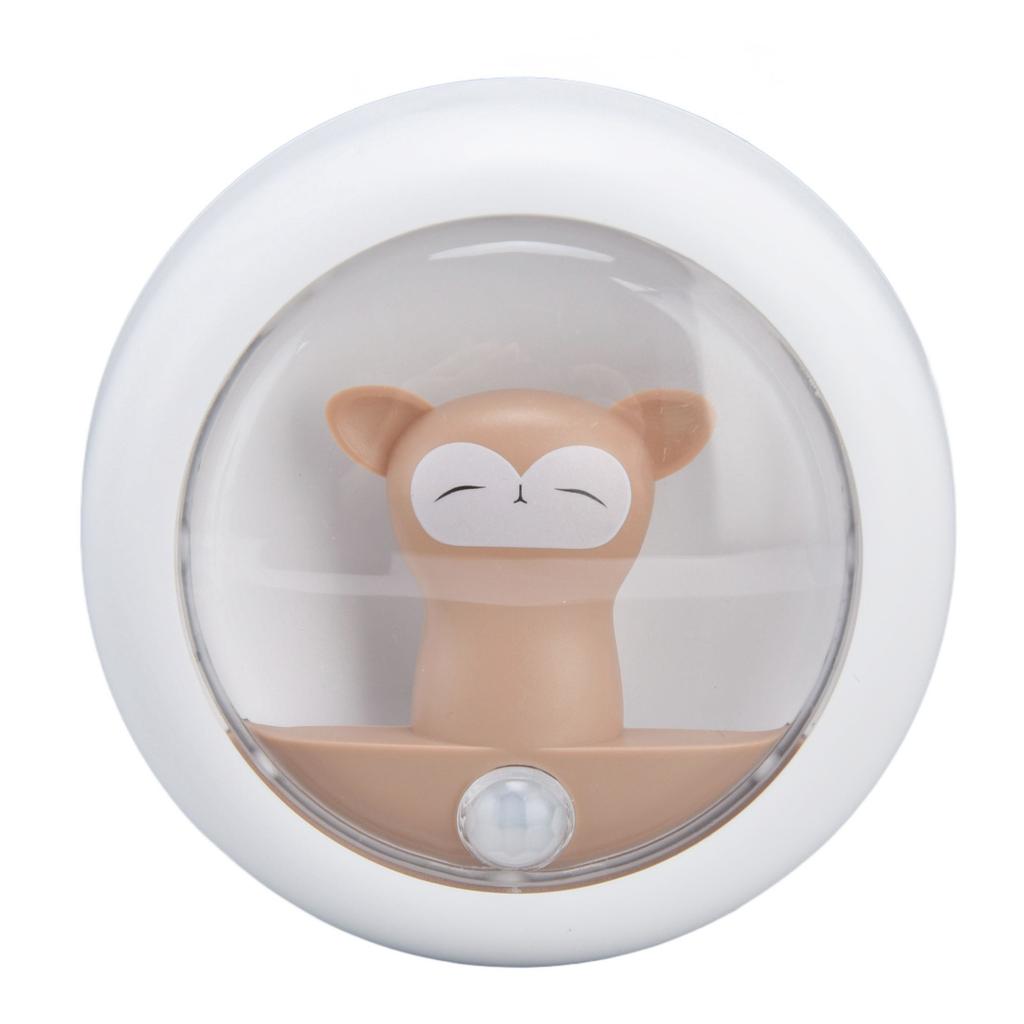 Motion Sensor Night Light USB Charging Lovely Cartoon Smart Induction Lamp for Bedroom WardrobeMonkey