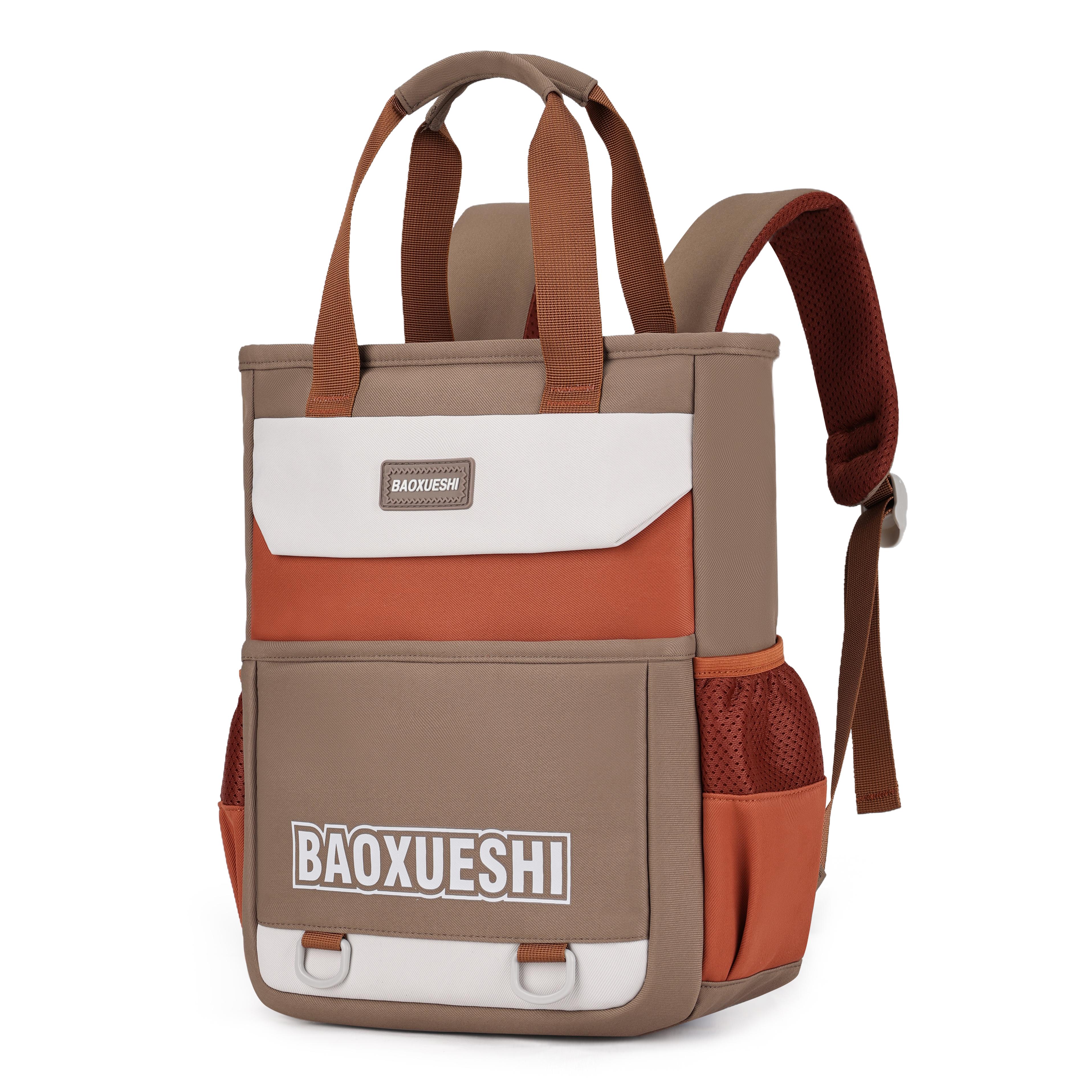 

New cross-border Korean-style double-shoulder bag for primary school students. With a trendy color-blocking design, large capaci 13 inches коричневый