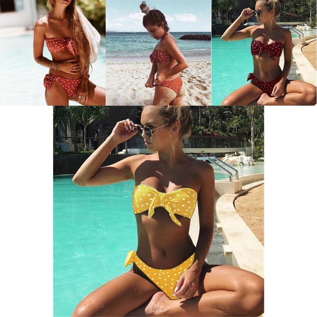 Premium Quality Women Summer Swimwear Fashion Wave Dots Bikini Set For Timeless Style