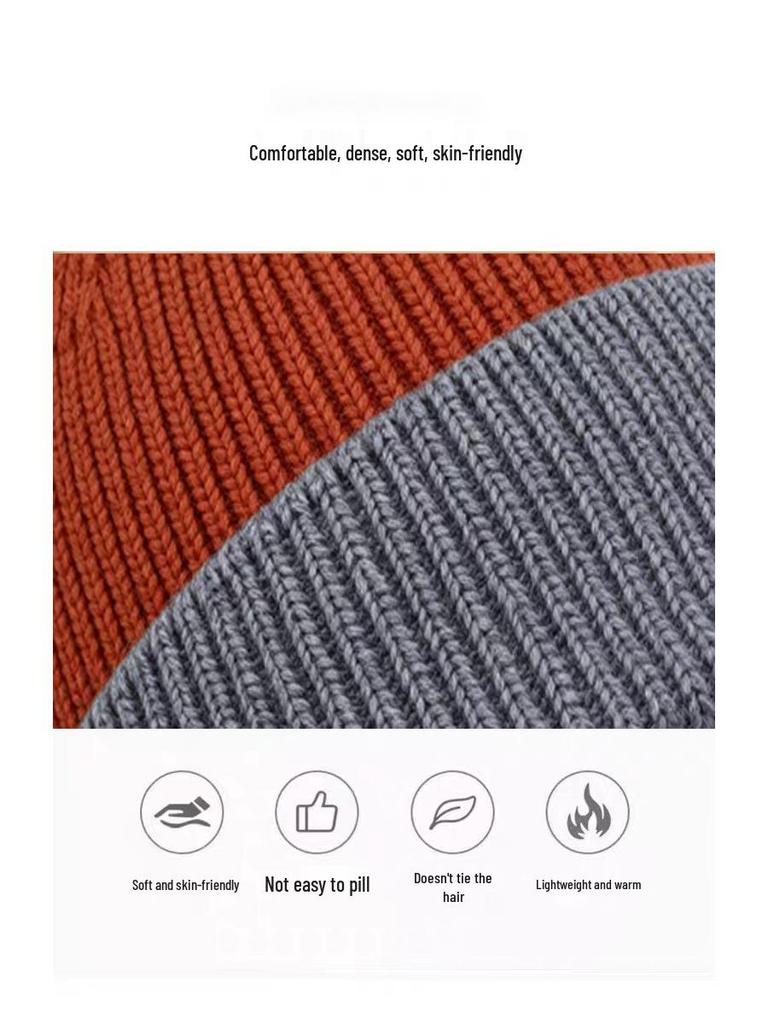 Children's Wool Blend Knitted Hat: Warm Ear-Protecting Beanie for Autumn and Winter, Cute and Versatile Parent-Child Design.