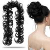 Extension Fitoor Fashion pour Cheveux en Chignon Désordonné avec Volants pour Femmes et Filles - Chouchou Volumineux pour Chignon, Pompon en Cheveux Synthétiques, Postiche Juda pour Chignon Instantané - B