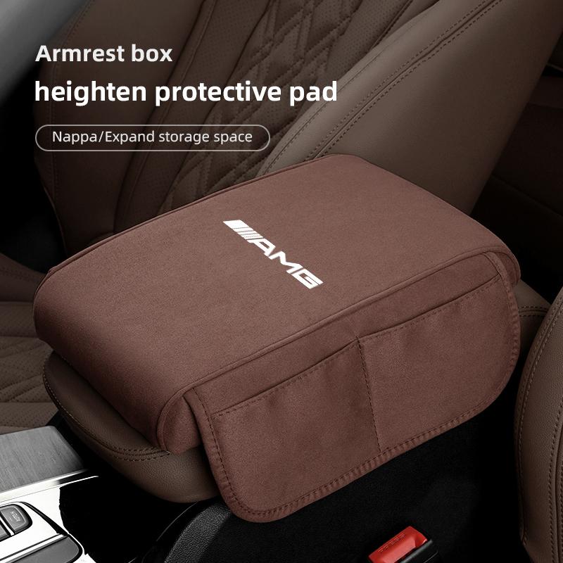 AMG Car Armrest Box Height Increase Mat Car Hand Protection Storage Pad For Mercedes Benz AMG W206 W204 W205 W212 W213 W221 W222