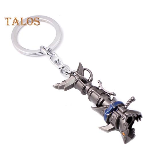 

Брелок для ключей в виде аниме-акулы-пушки, брелок из цинкового сплава, дизайн в стиле супергероев, устойчивый к царапинам Long серебряный