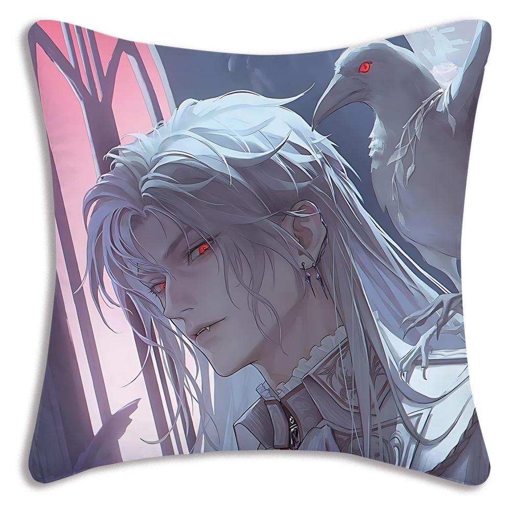 Sylus Love and Deepspace chibiS Pillow Covers Cartoon Sofa Decorative Home Double-sided Printing Short Plush Cute Cushion Cover