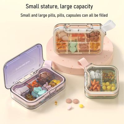 Pill Box Easy To Carry Pills Organizer with Handles And Leak-Proof Compartments Holder for Travel Gym Work