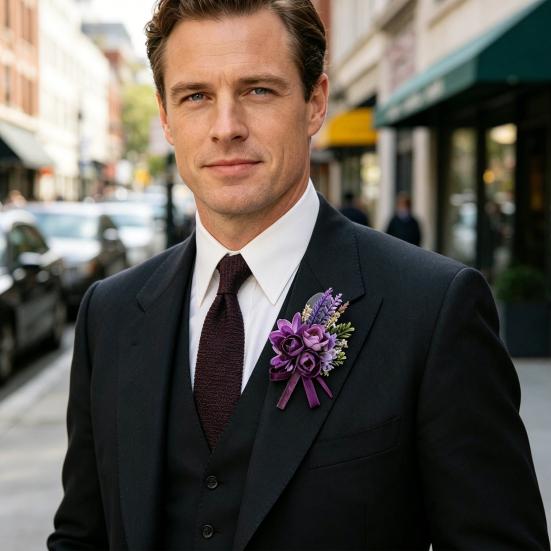 Yousheng Wedding Flower Boutonniere for Groom Groomsman Wrist Corsage for Bride Bridesmaid Lapel Floral Party Decoration