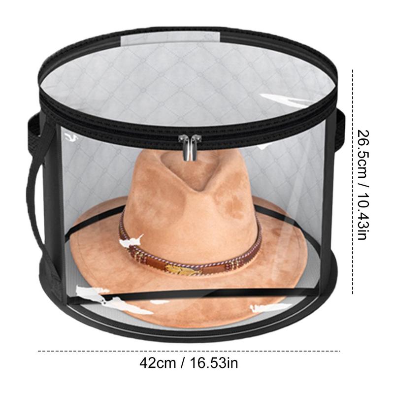 Large Hat Box Large Capacity Cowboy Hat Storage Box Organizer Case With Carrying Handle Stackable With Lid For Dorm Room