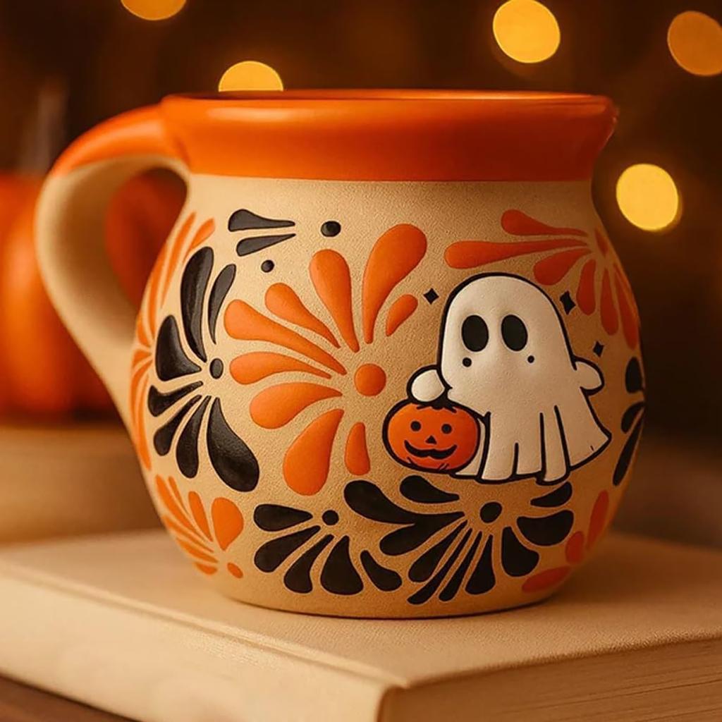 Strašidelný keramický hrnek ve tvaru dýně