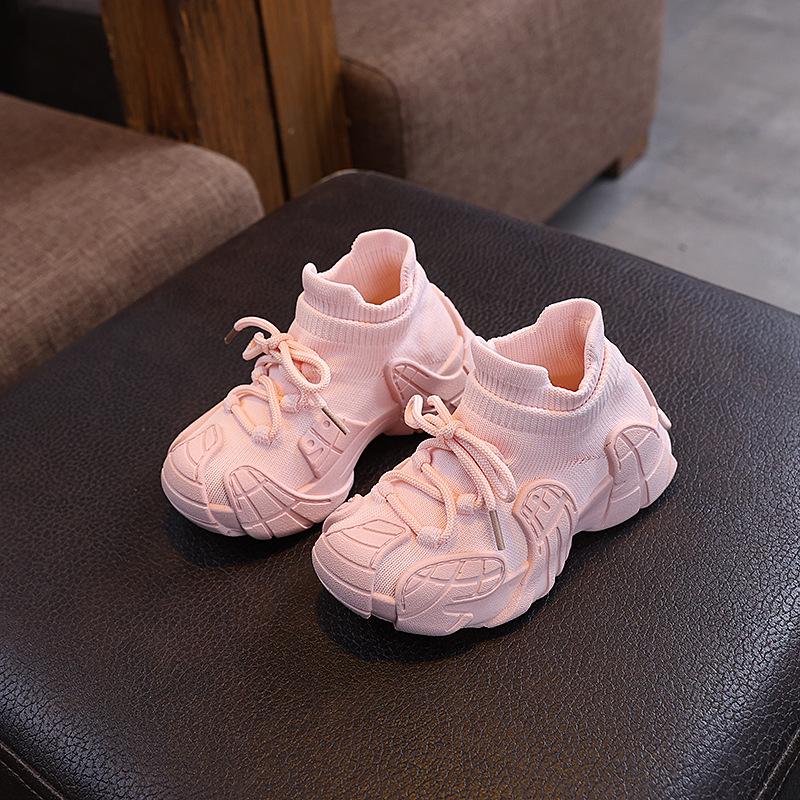 

2024 Kids Flyknit Sports Shoes: Boys and Girls Fashion Casual Sneakers for Spring and Autumn 26-31 full set of 6 pairs розовый
