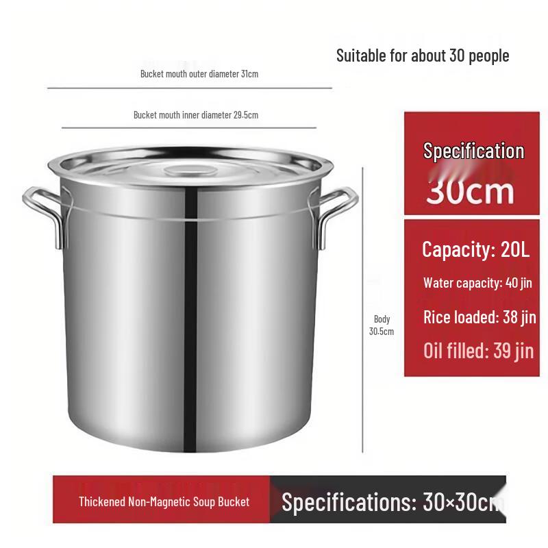 Lianmei Commercial 201 Stainless Steel Thickened Stockpot with Lid