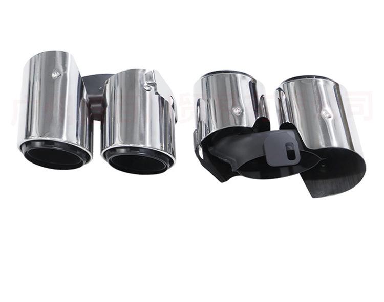 Modified Four-Out Three-Layer Exhaust Pipes for 14-16 Porsche Cayenne, Macan, Panamera Tailpipes