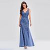Elegant Fashionable V Neck Sequin Dress Stylegown Summer Sleeveless