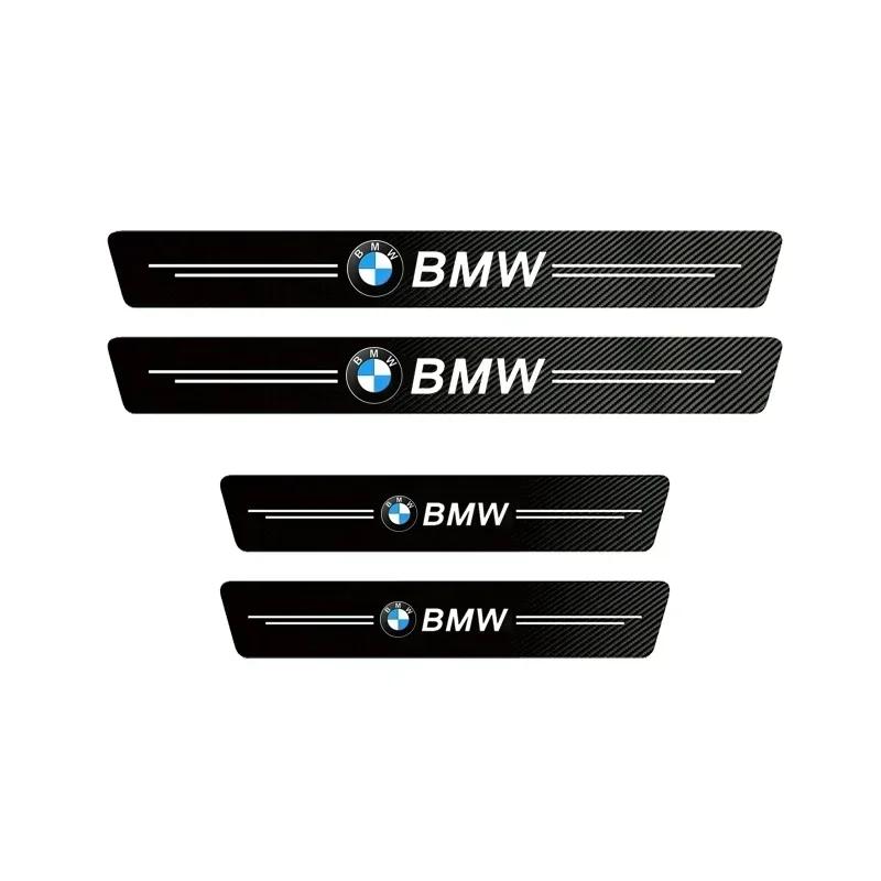 BAGE7 Car Sticker Hot 2025 M 1/4/5Pcs Car Door Sill Scuff Plate Decor Carbon Fiber Stickers For BMW X1 X2 X3 X4 X5 X6 X7 F30 F10 E28 E
