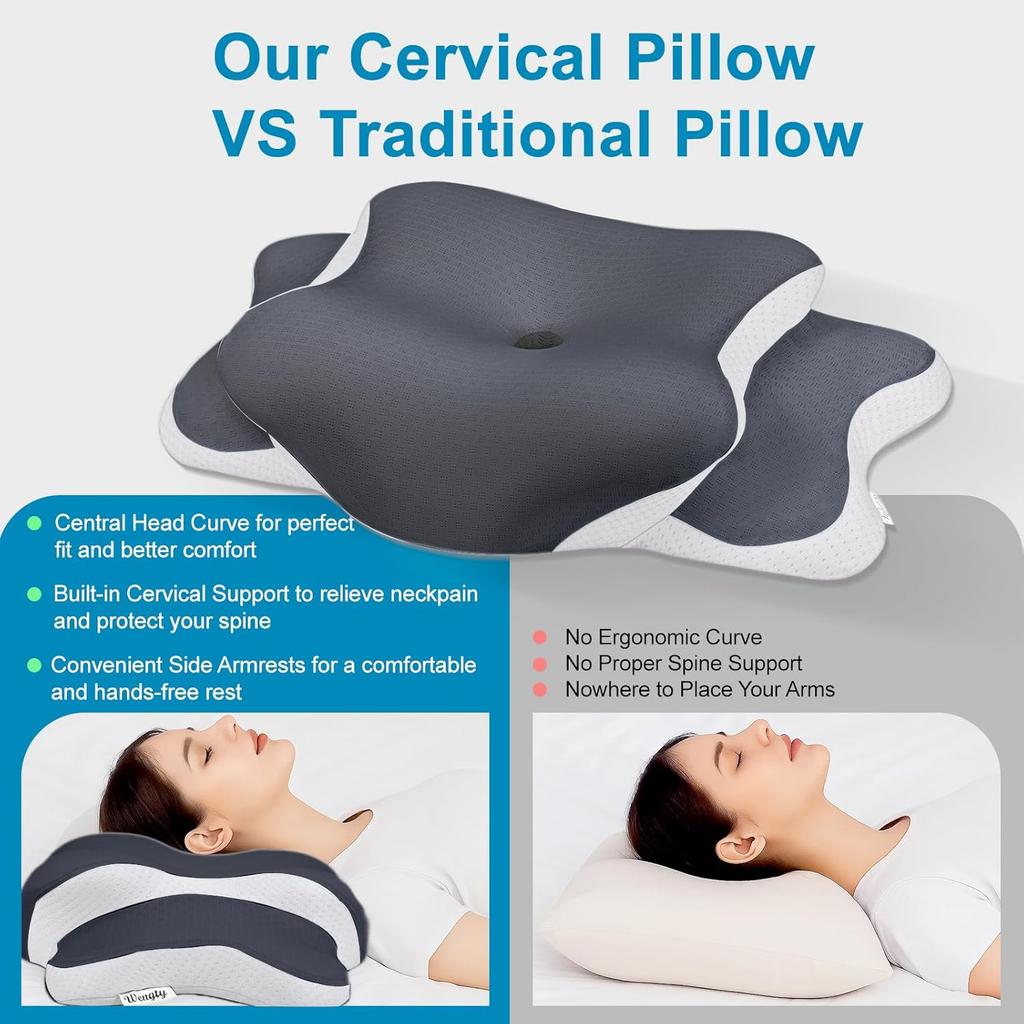 Cervical Pillow for Side Sleepers,Memory Foam Pillows for Neck and Shoulder Pain,Deep Sleep Pillows for Back Pain Sleeper, Dreamers