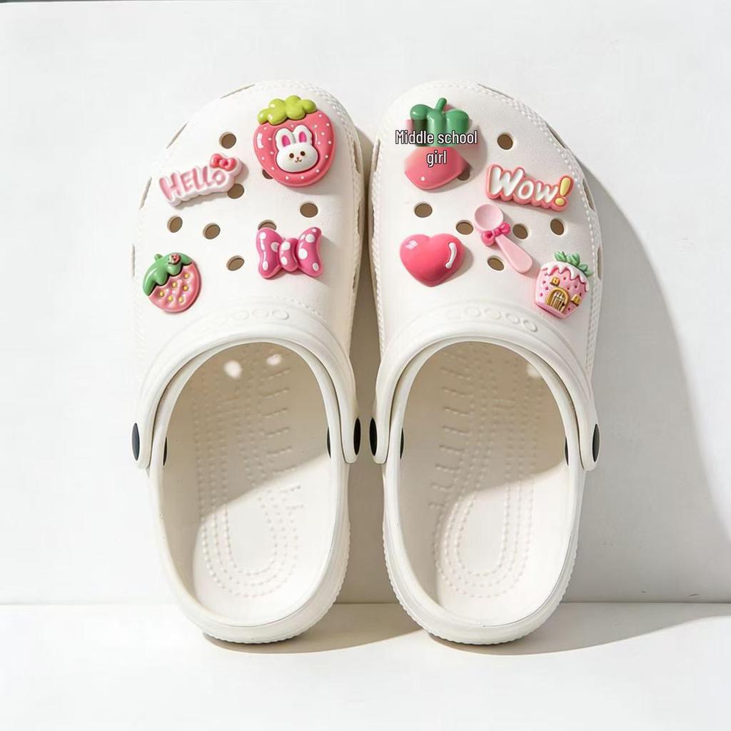 Set di Pinze per Capelli, Portachiavi e Charms per Crocs in Resina Fai da Te Fragola Rosa