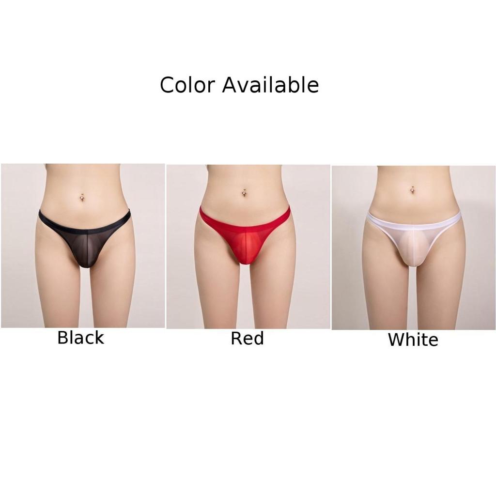 Breathable Men Underwear Fashion Glossy Low Rise Nylon
