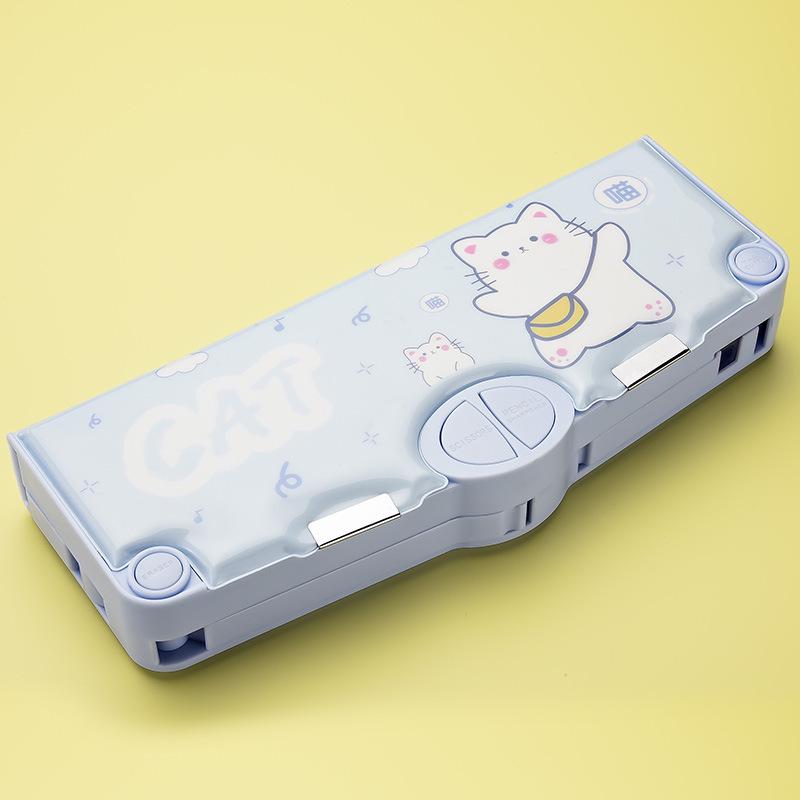 Multifunctional Large Capacity Double Layer Children's Pencil Case for Boys and Girls - Cute Plastic Box