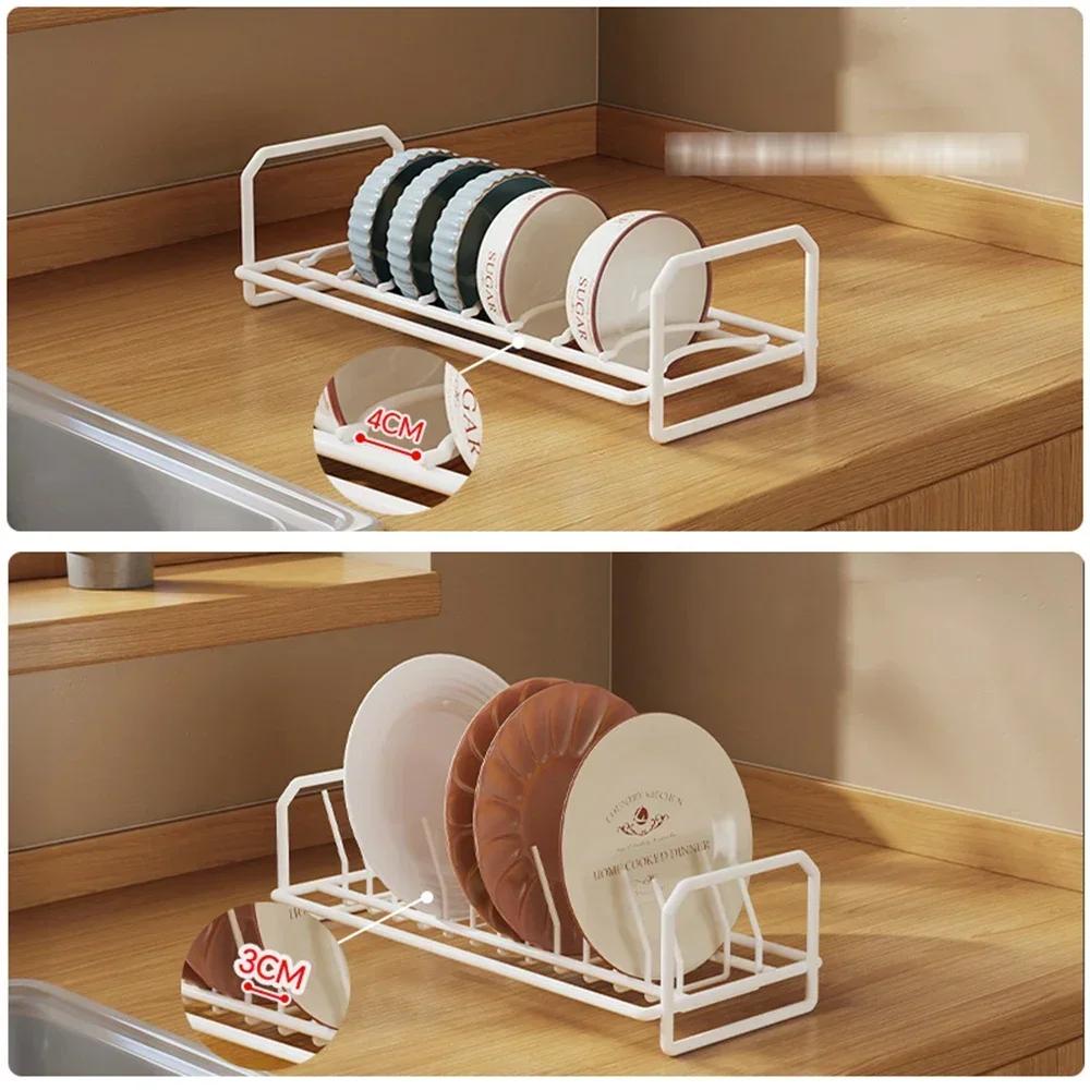 Push-Pull-Schüssel- und Telleraufbewahrung, Geschirrständer, Schrank mit eingebauter Schublade, Abtropffläche für moderne Küchen-Organizer-Vorräte