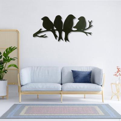 Birds On The Branch Metal Wall Art, Hanging Crafts Ornaments Bird Sculpture Animal Figurine for