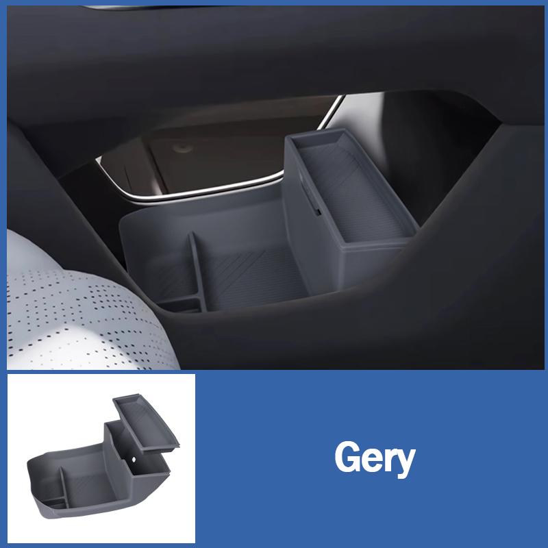 For ZEEKR 7X 2025+ Centre Console Armrest Lower Storage Box Silicone Double-Layer Organizer Box Interior Upgrade Car Accessories