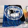1PC Custom Name DSC Arminia Bielefeld Patterned Flannel Blanket Suitable For All Seasons for Home Decor Warmth and Comfort Gifts Holiday Present_xia