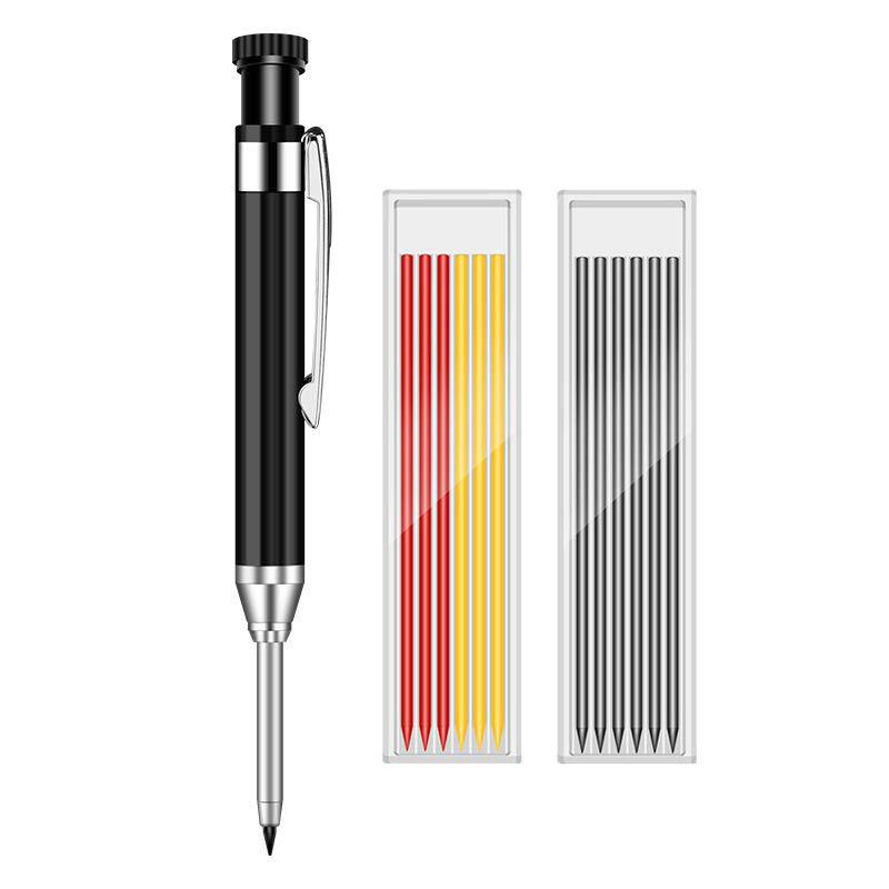 Em estoque: Lápis de Grafite Exclusivo de Metal com Ponta Longa de 2,8 mm para Furos Profundos em Marcenaria & Engenharia para Marcação & Posicionamento