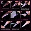 150 Stück Rosa Französische Plastiknägel Dualformen Quadratische Stiletto Nagelverlängerungsformen Schnellaufbauform für Maniküre DIY Nagelzubehör
