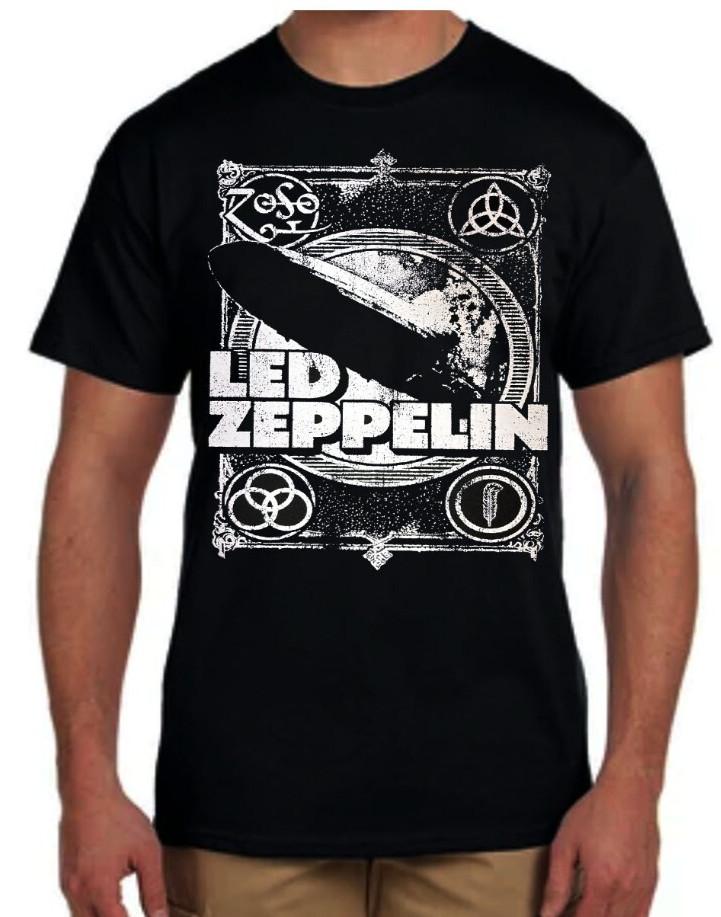 LED ZEPPELIN BLIMP Rock Band Black T Shirt XL