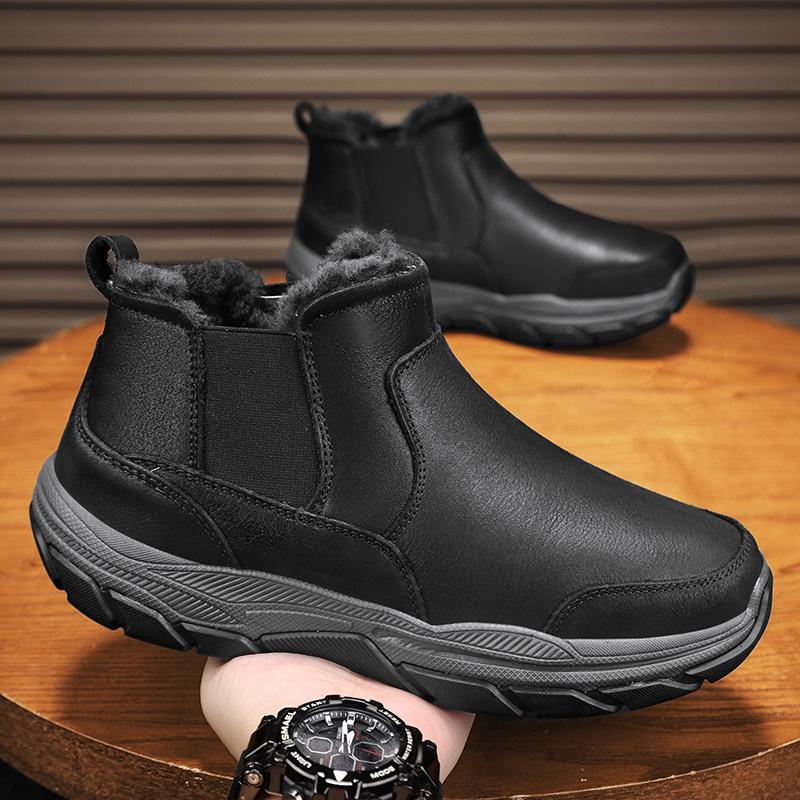 

Новые зимние однотонные грязеотталкивающие зимние ботинки мужские ботинки с меховой вставкой повседневные теплые флисовые утолщенные зимние ботинки Northeast 39