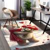 1pc Anime Cartoon Design Valentine's Day Gift - Teddy Bear with Red Roses and Hearts Office Chair Mat Non-Slip Carpet Suitable for Home Decor Living R