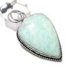 Amazonite Gemstone Handmade 925 Sterling Silver Jewelry Pendant 2.17" d0W80