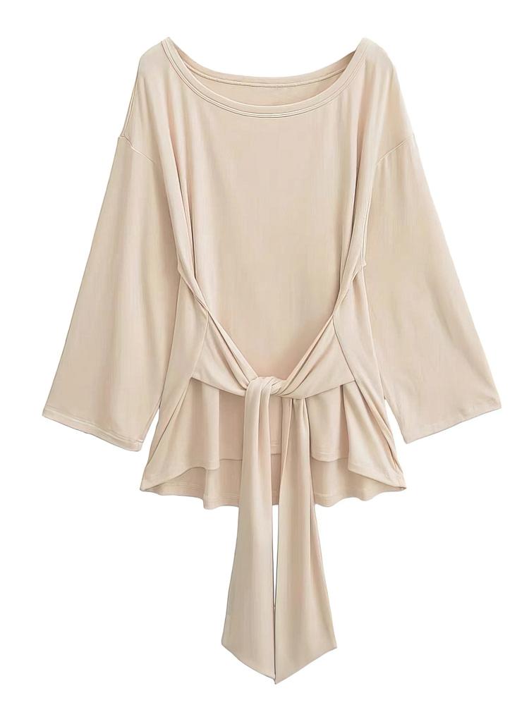 Sexy Thin See Through Long Sleeve Oversize T Shirt Women Bandage Off Shoulder Female Basic Long Tees Korean Chic Lady