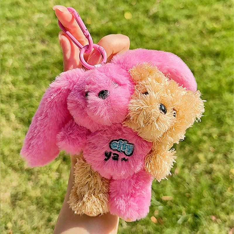 Head Double Fun City Plush Keychain Colorful Plush Material Cute Gift Everyone For
