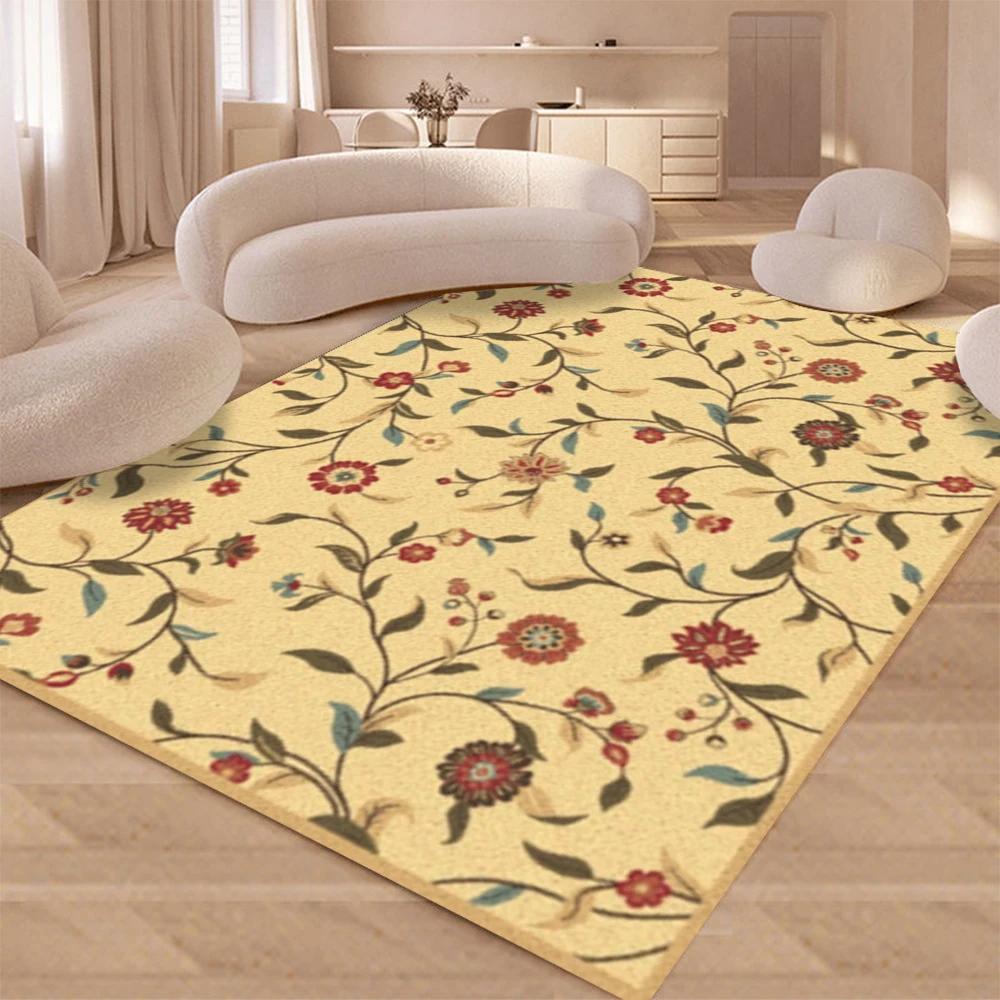 

Розовый Цветочный Лист Нескользящий Моющийся Коврик для Спальни Гостиной Внутренний Напольный Коврик Машинная Стирка Мягкий Ковер 50X80CM