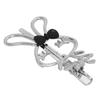 Cute Rabbit Duckbill Hair Clip Cutout Bow Alloy Silver Electroplated Rabbit Hair Barrette for Decoration