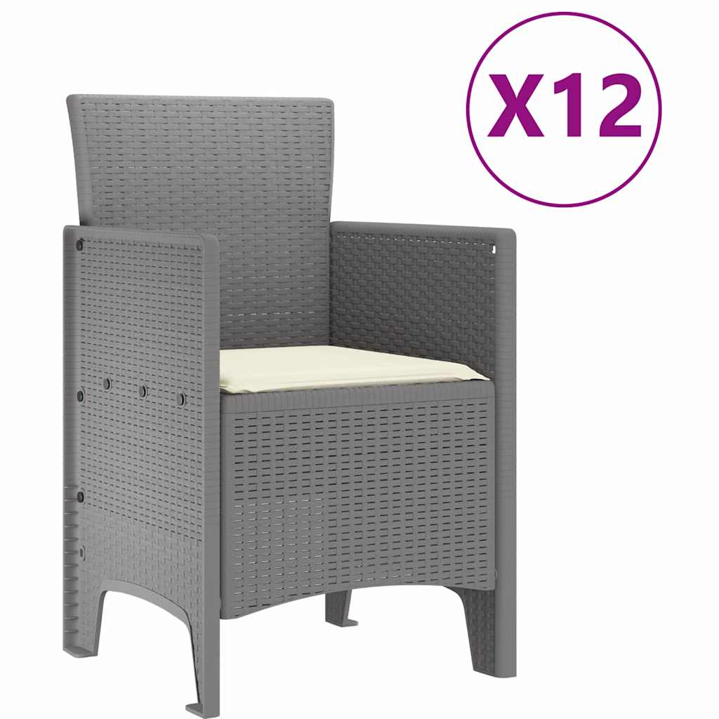 Garden Dining Set 13 pcs Grey Poly Rattan