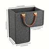 Felt Stair Storage Basket Folding Stairs Laundry Basket Staircase Basket Home Organizer Stair Storage Box with PU Leather Handle