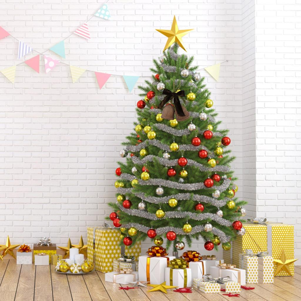 Wooden Bells With Bow Hanging Christmas Decoration, Brown