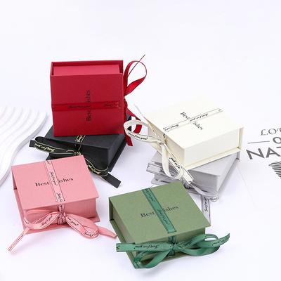 1PC Book Shape Wrapping Box With Flip Valentine's Day Necklace Organizer Wedding Bowknot Ribbon Jewelry Box Gift Packaging