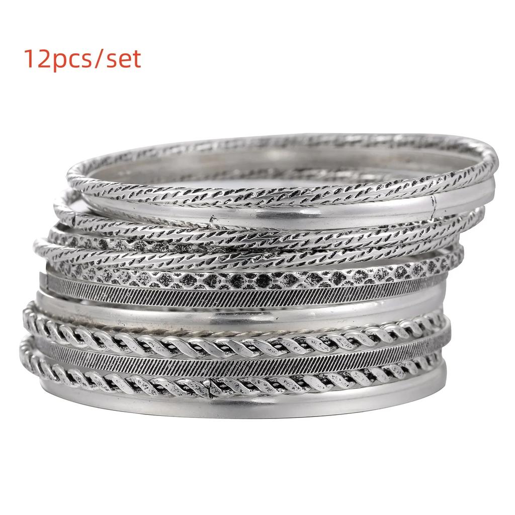 New Fashion Boho Punk 10Pcs/Sets Cuff Bracelets & Bangles For Women Love Pulseiras Bangle Set Feminina Jewelry Charm Gifts