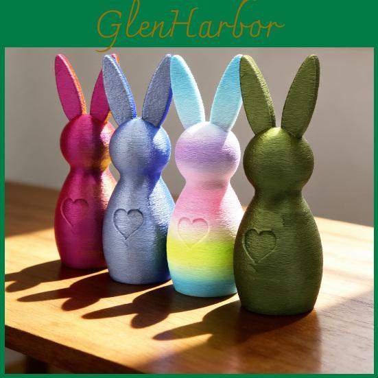 3d Figurine Love Bunny Printed Heart Rabbit Statue Easter Holiday Party Home Office Desktop Animal Decoration Ornament
