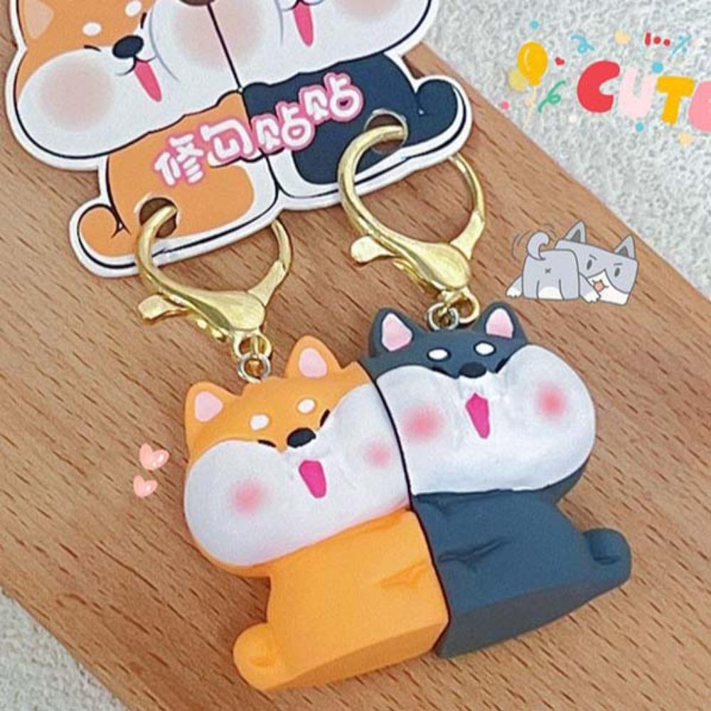 2pcs/set Magnetic Bear Keychains Cat Couple Pendants Funny Bag Charm  Car Key Accessories