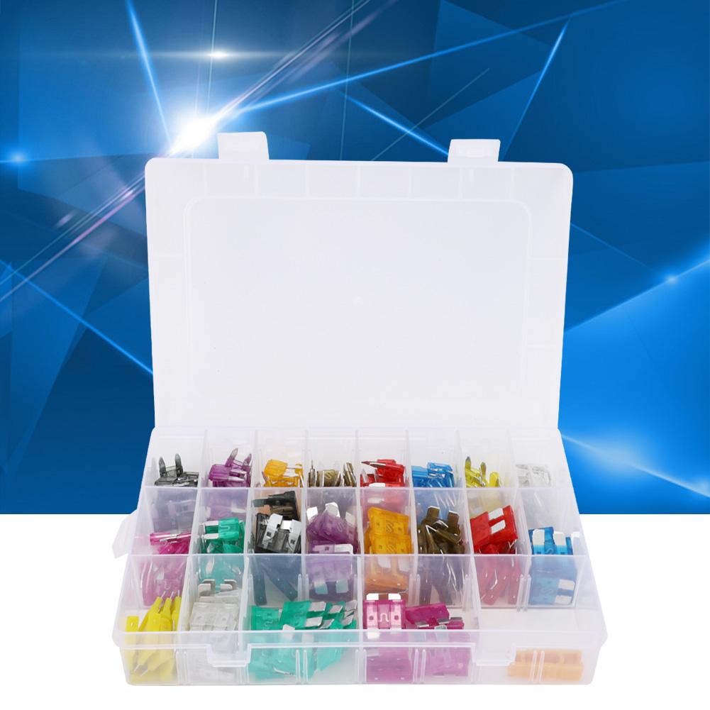 220Pcs Medium Small Car Fuse Kit 2~35A Quick Blow Fuse Compartment Kit