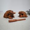 Lucky Frog Guiro Rasp Wooden Frog Rasp Musical Instrument Portable Lucky Frog Crafts  Gifts