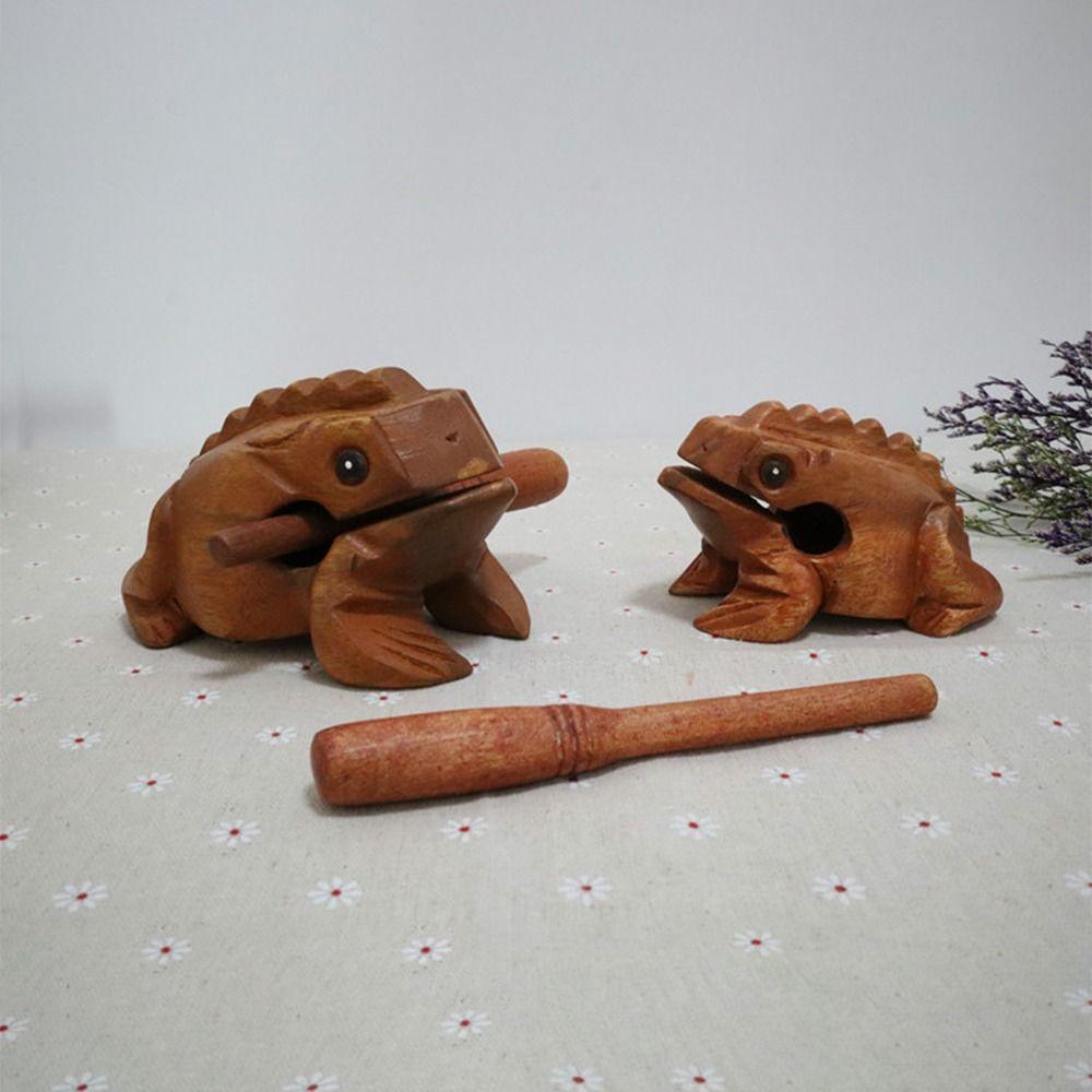 Lucky Frog Guiro Rasp Wooden Frog Rasp Musical Instrument Portable Lucky Frog Crafts Gifts
