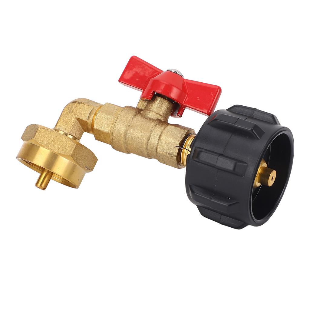 Adapter do napełniania butli gazowych QCC1 z zaworem regulacyjnym On/Off, adapter kolankowy do butli gazowych, napełnianie butli 1-funtowej