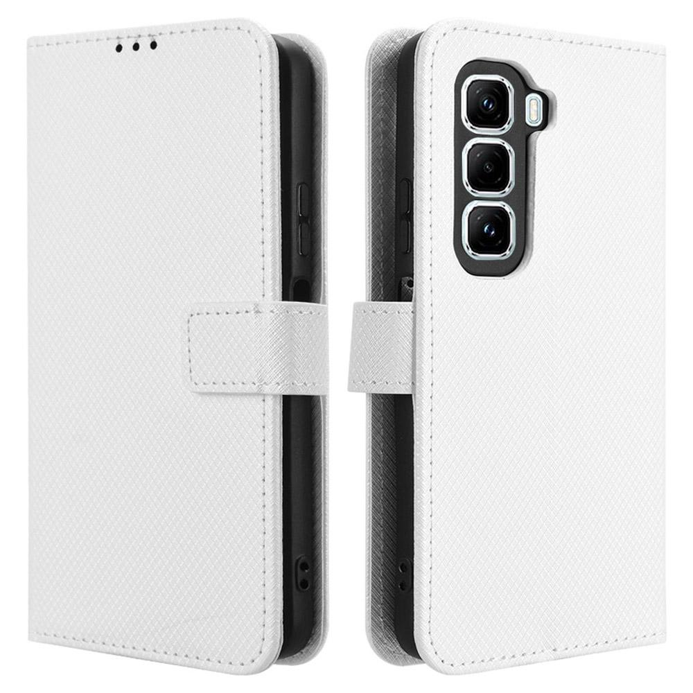 

For Infinix Hot 50 Pro+ 4G X6880 Case PU Leather Diamond Texture Wallet Phone Cover B