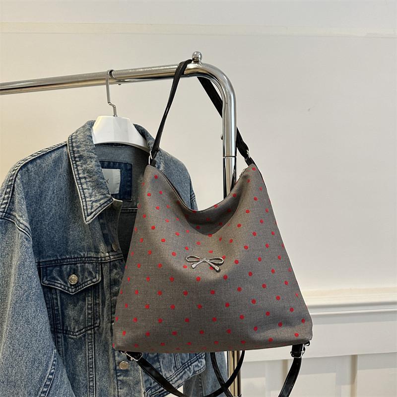 

Trendy Contemporary Fashionable Shoulder Backpack With Elegant Patterns For Daily Use Gray Polka Dot