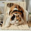 Flaneldecke mit Katzenmuster: Büroschal, Autositzbezug, Sofadecke und leichte Klimadecke für das Schlafzimmer