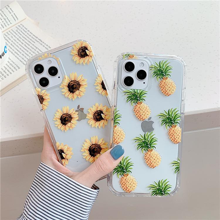 Summer Pineapple Sunflower for iPhone14 Mobile Phone Case Apple 13promax Personalized and Creative 12 Women's Models
